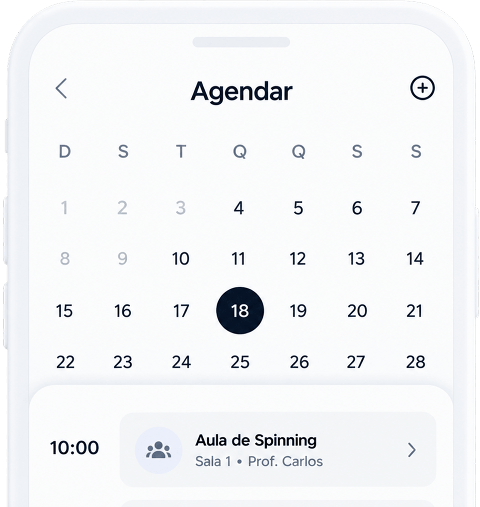 Calendário de agendamento de aulas