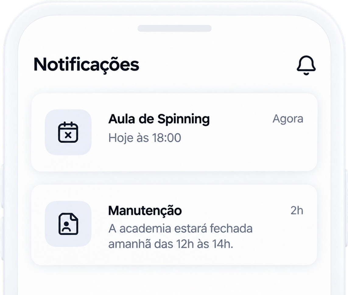 Notificações e avisos para os alunos